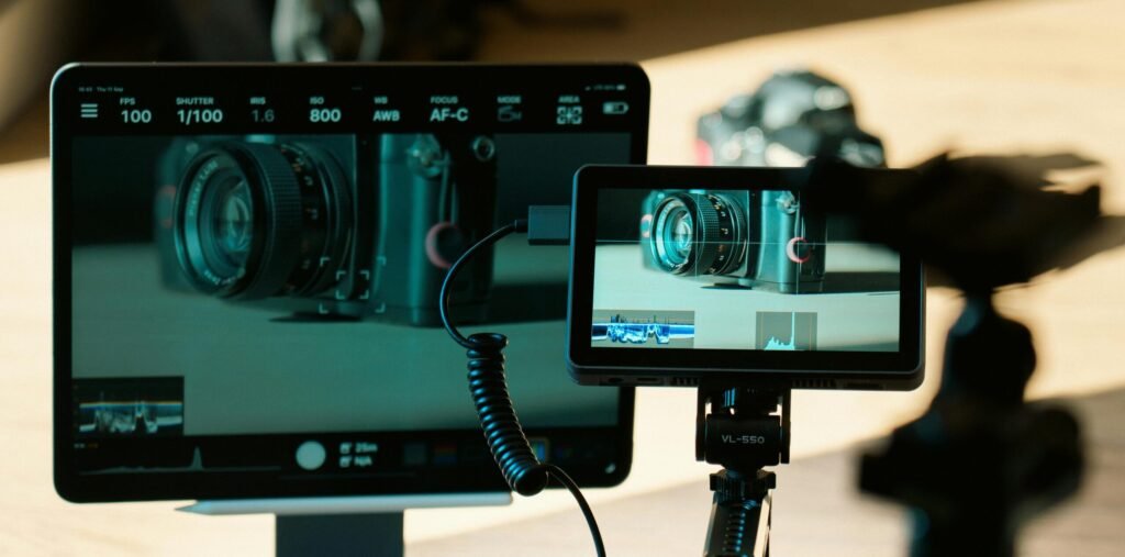 Free stock photo of camera, computer monitor, digital